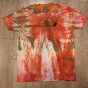 SUBARU TIE-DYE, custom, handmade retro 70s/80s style shirt hippie rally NWOT